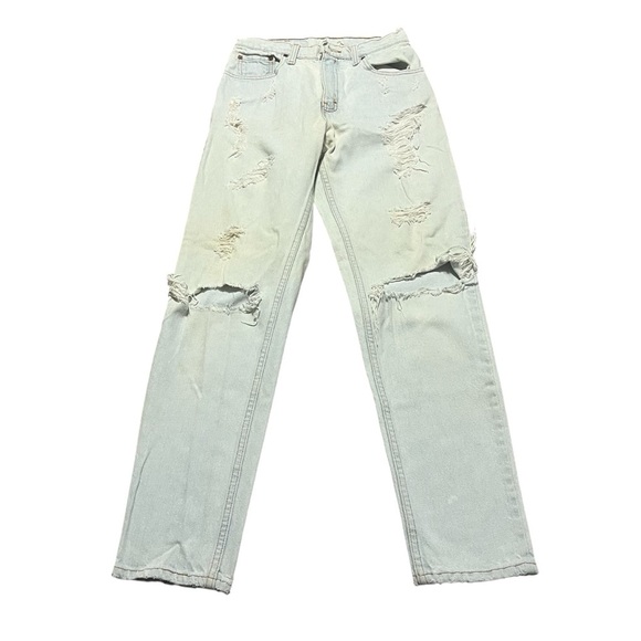 Vintage Levi's 550 Super Distressed Light Wash Relaxed Fit 90 2000 Size 4/6 - Picture 1 of 13